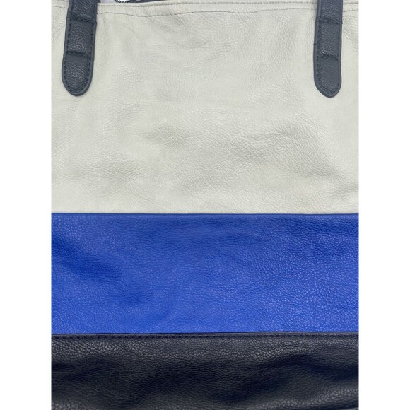 CLARKS Women's Over the Shoulder Tri-Color Laptop Tote - Cream, Blue, Black - Picture 6 of 16